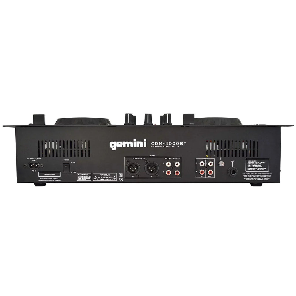 Gemini CDM-4000BT CD/MP3/USB Bluetooth Media Player & AS-1500P Active Speaker with 15" Woofers DJ Package
