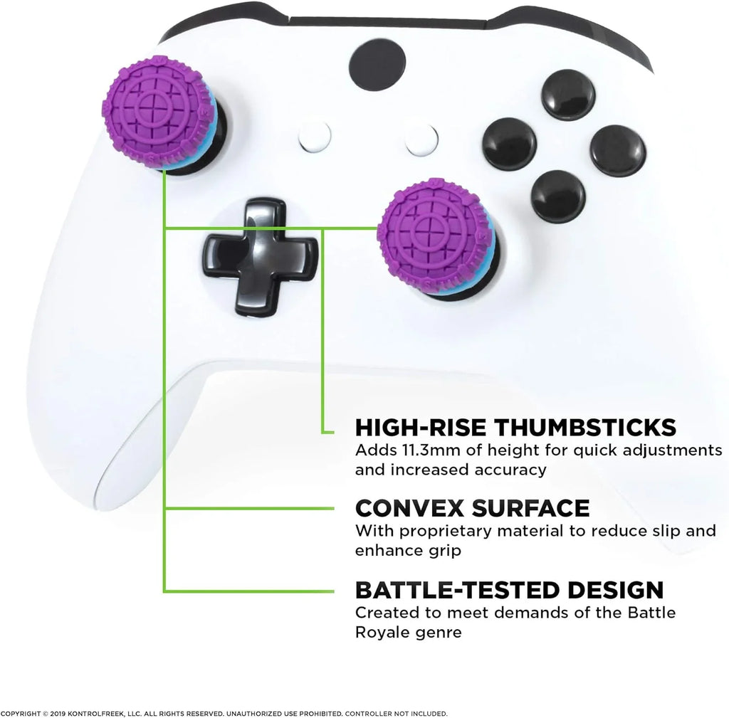 KontrolFreek FPS Freek Battle Royale for Xbox One and Xbox Series X Controller | Capability Thumbsticks | 2 High-Rise Convex (Domed) | Purple