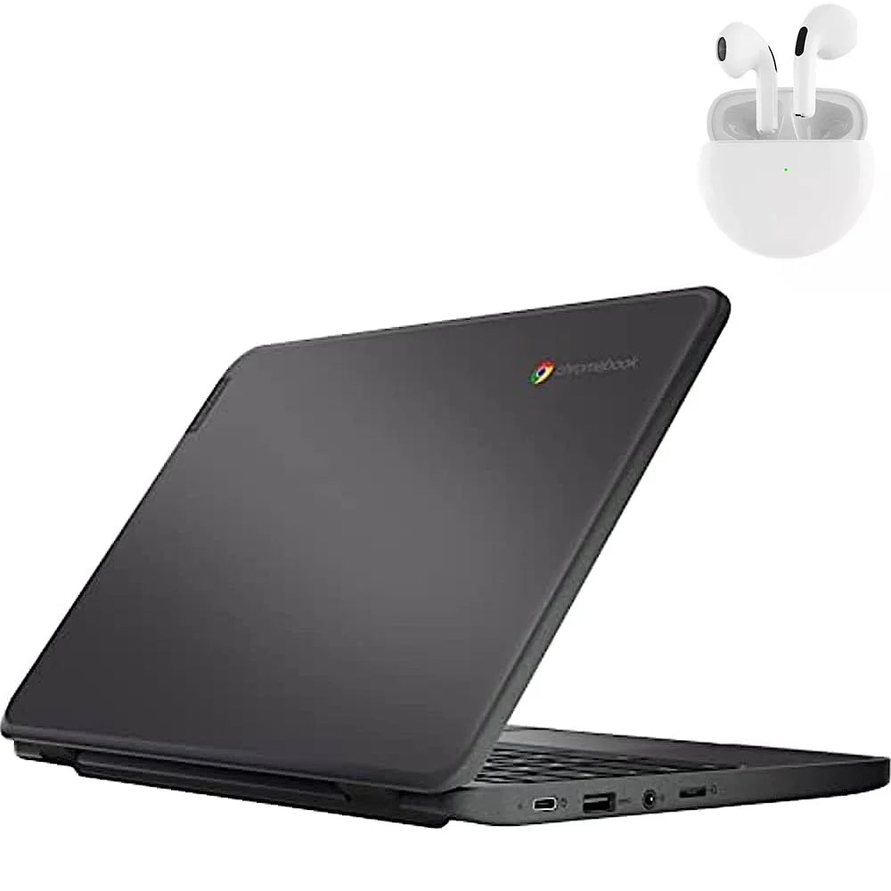 PreOwned 100e Portable computer 11.6" Processor 4GB RAM 64GB SSD Windows 10 Pro with Wireless Earbuds (scratch and dent)