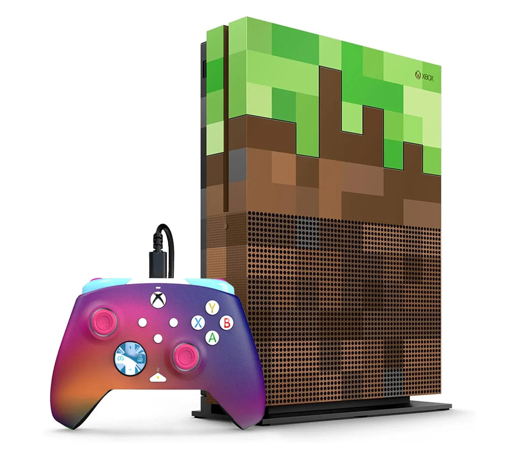 Xbox One S Minecraft Limited Edition 1TB Gaming Console + Cleaning kit BOLT AXTION Bundle Pre-owned