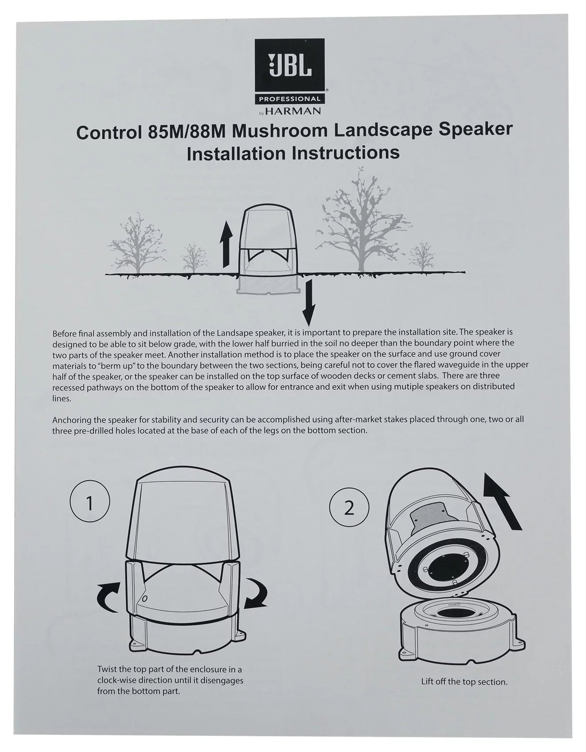 (10) JBL CONTROL 85M 5.25" Commercial 70v Outdoor Landscape Speakers+Amplifier