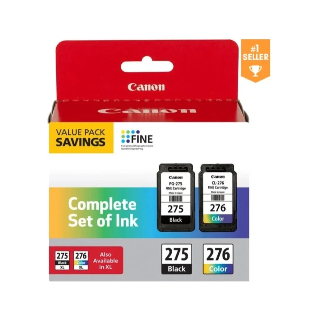 Orginal PG-275/CL-276 Value Pack Complete Set of Ink, Fully Compatible for PG-275XL and CL-276 XL
