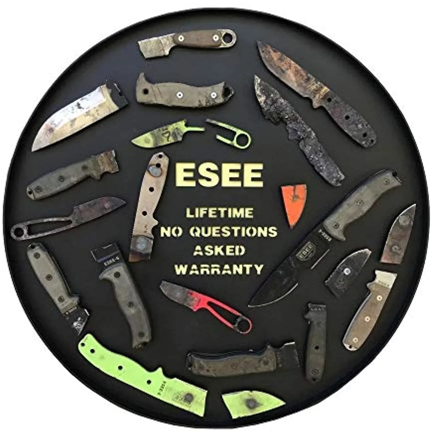 ESEE AGK-OR Fixed Blade Ashley Game Knife Black 1095 Carbon Steel & Orange G10 Knives