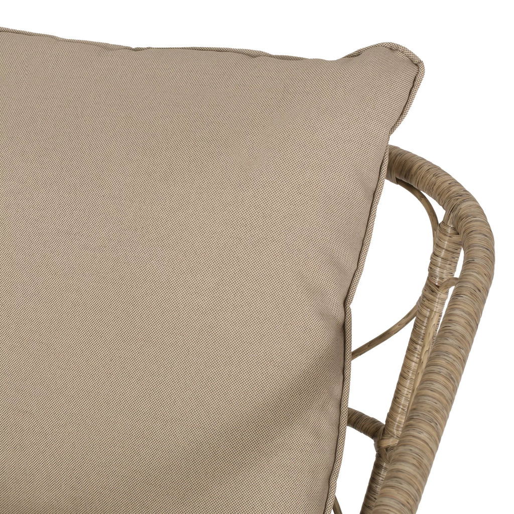 Montserrat Wicker Outdoor 4 Seater Chat Set with Cushions, Light Brown and Beige