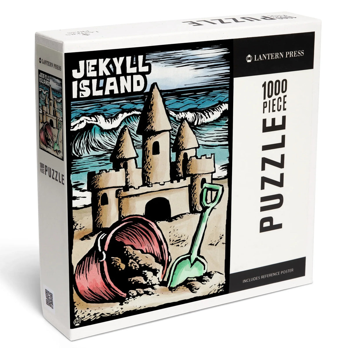 Lantern Press 1000 Piece Jigsaw Puzzle, Jekyll Island, Georgia, Sand Castle, Scratchboard
