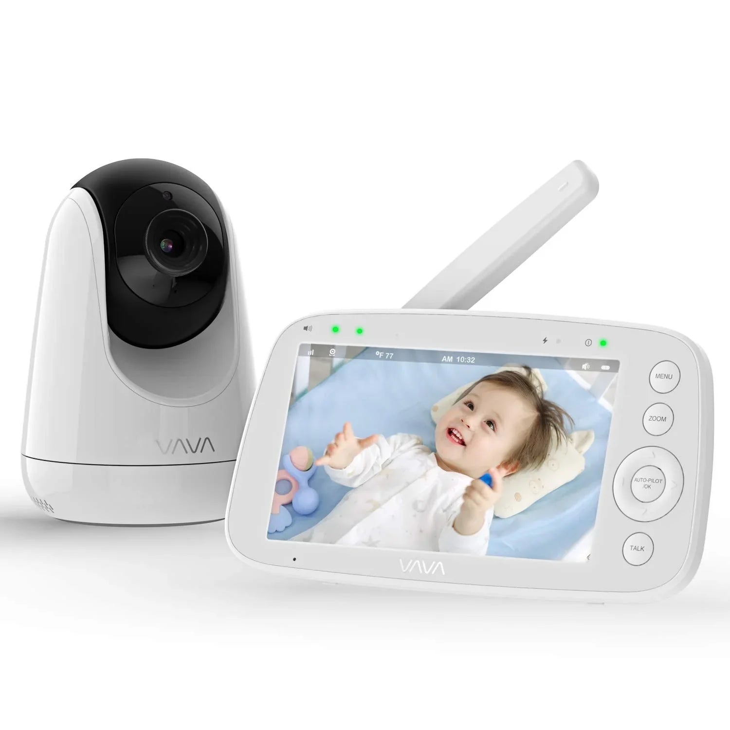 VAVA Video Baby Monitor with 5" 720P Handheld Display and 2-Way Audio, White