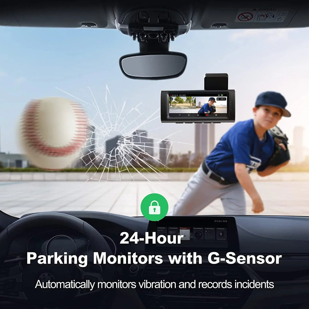 Yeecore D32 Dual Dash Dam, Built-in WiFi GPS, 2.5K+1080P Dash Cam Front and Rear, Portable Magnetic Mount, Super Night Vision, Parking Mode, Dash Camera for Cars App Control, G-Sensor, Accident Record