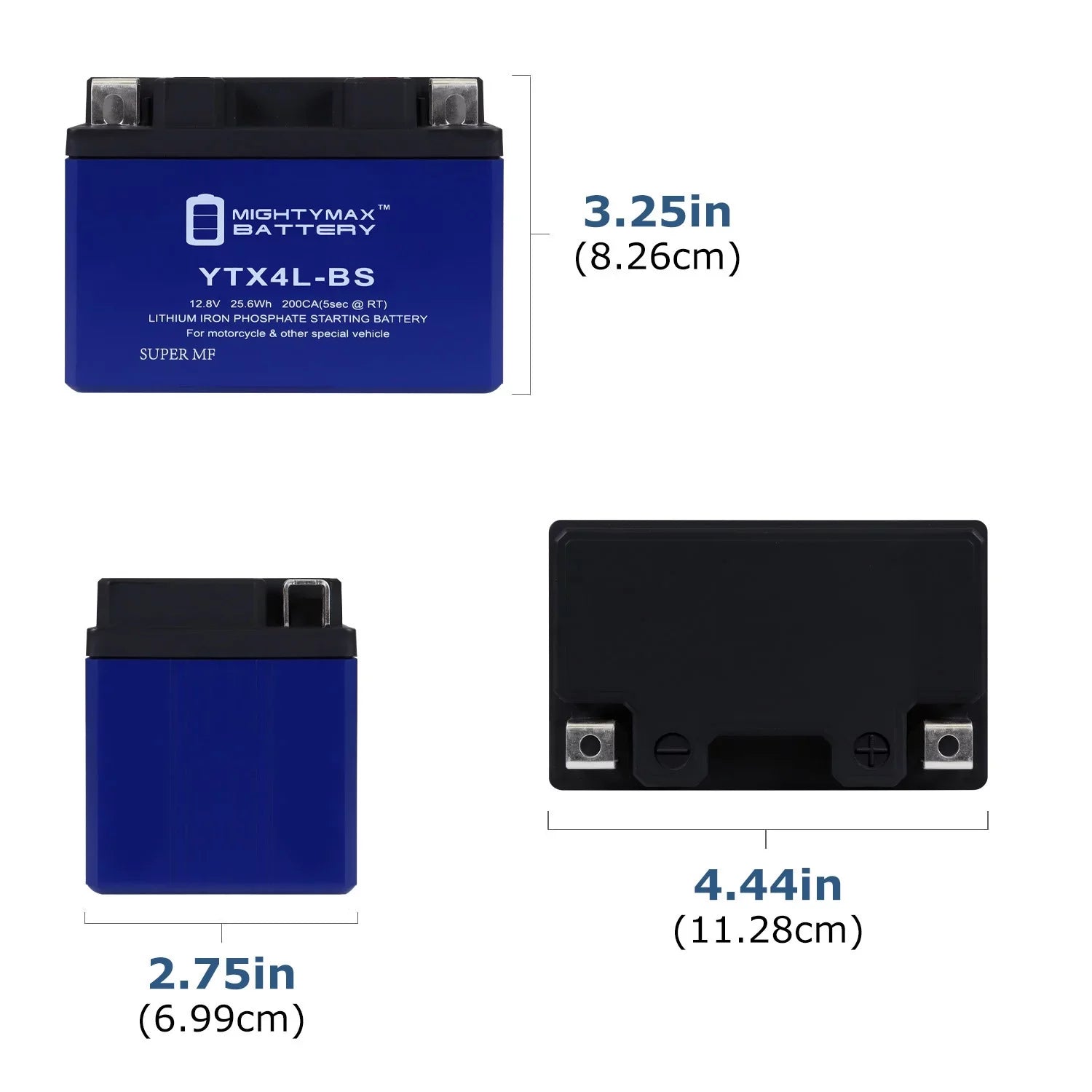 YTX4L-BS Lithium Replacement Battery Compatible with Suzuki GSX-R600 - 4 Pack
