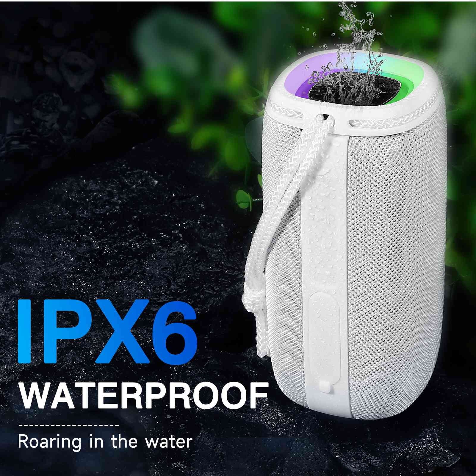 UrbanX Scorpio Series Bluetooth Speaker, IPX5 Liquid Speakers 360° HD Surround Sound with Punchy Bass, True Wireless Pairing, BT5.3, Portable Speaker for Q51 - White