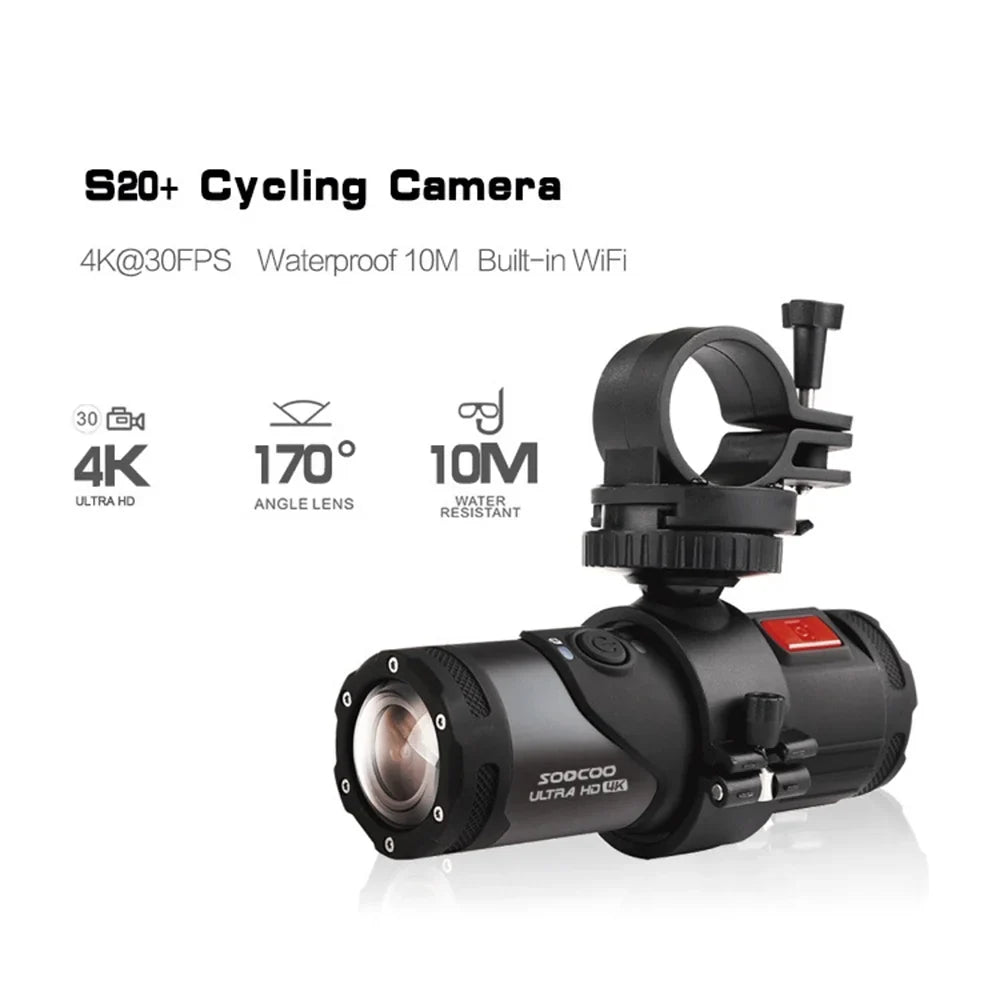 SOOCOO 4K Helmet Camera, Liquid WiFi APP Head mounted Camera
