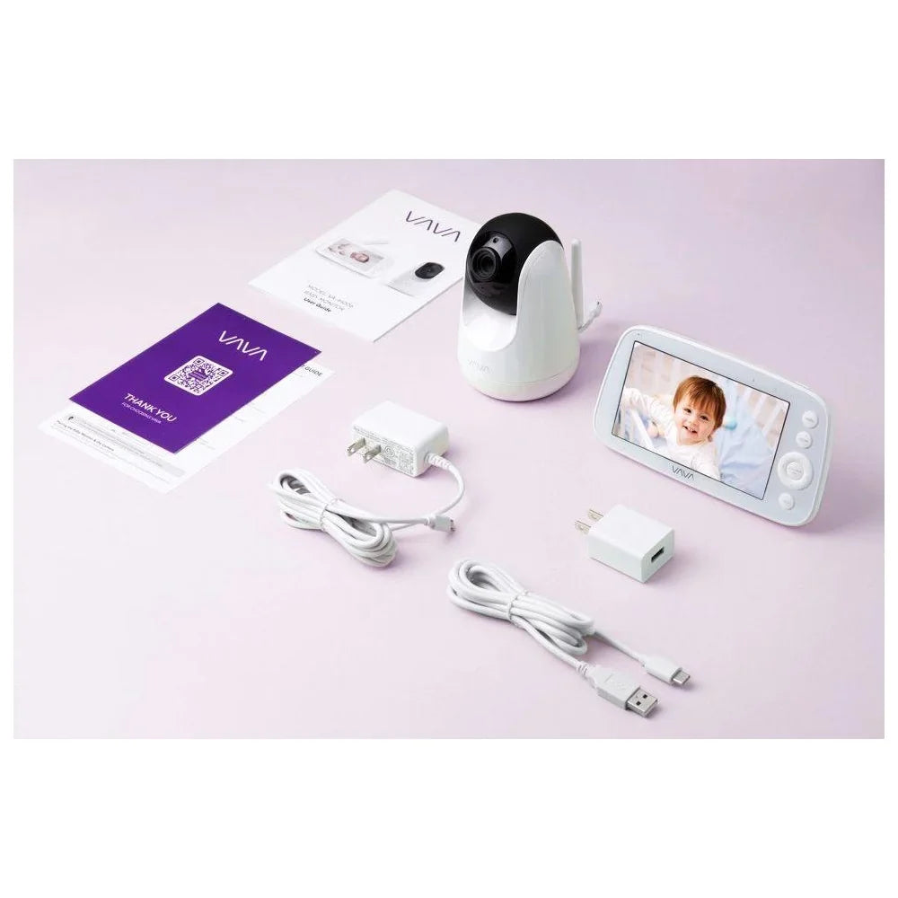 VAVA Video Baby Monitor with 5" 720P Handheld Display and 2-Way Audio, White