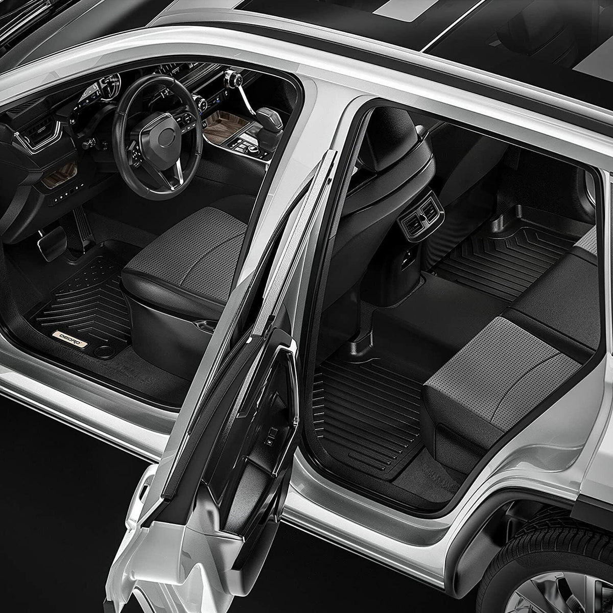 Ledkingdomus Floor Mats TPE Rubber 3D Compatible with 2015-2020 Chevy/Chevrolet Tahoe/GMC Yukon Carpet