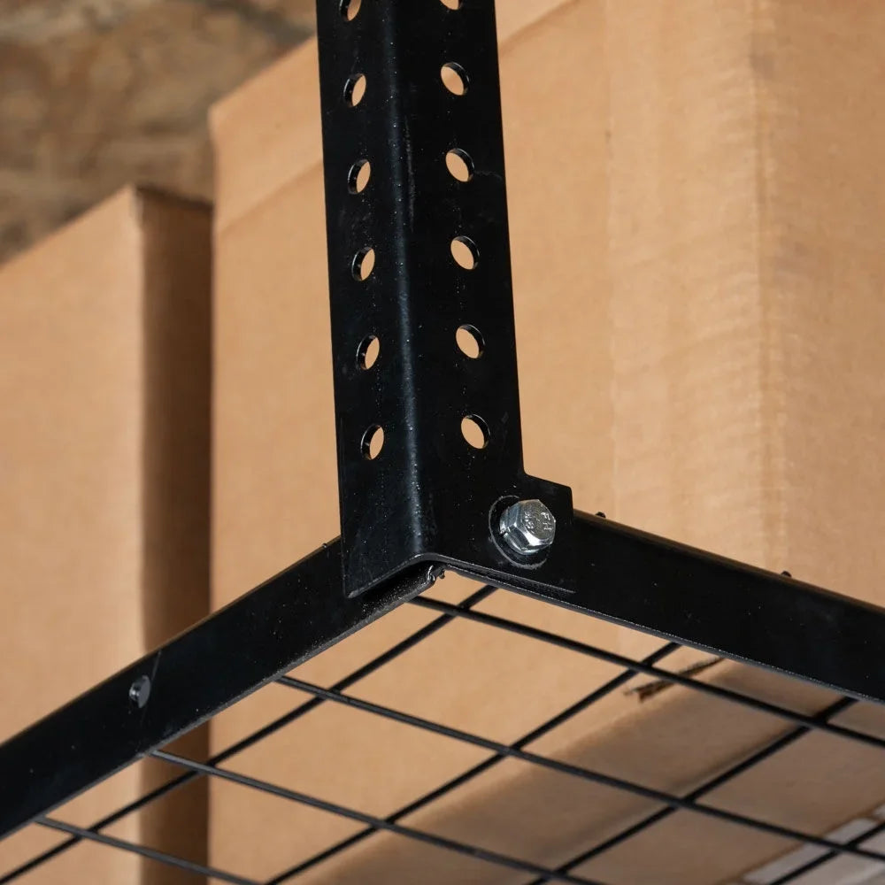 Titan Attachments 4' x 6' Overhead Garage Storage Rack, 20" to 41" Adjustable Height, Ceiling Mount Organization System, Metal Wire Grid with 500 LB Loading Capacity, Storage for Bikes Equipment Bins