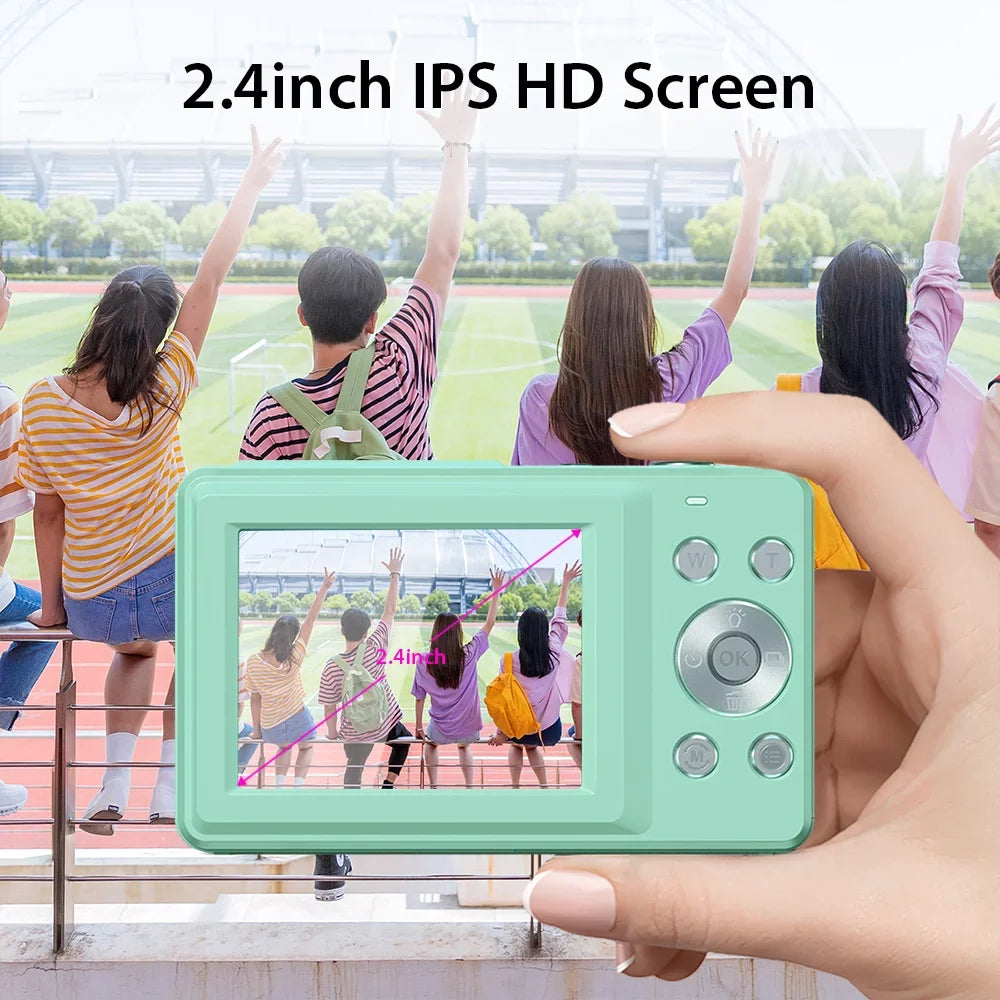 Andoer Portable 1080P Digital Video Camcorder 44MP Auto Focus 2.5 IPS Monitor 16X Digital Zoom -shake Face Detect Smile Capture with 32GB Memory 2pcs Batteries Christmas Gift for Teens