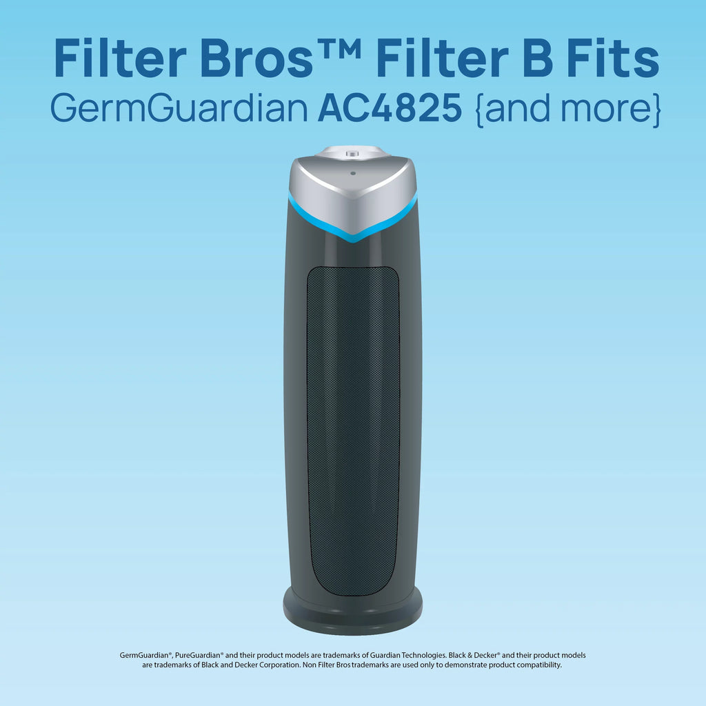 Filter Bros HEPA Filter B Replacement Compatible With GermGuardian FLT48252PK - AC4825, AC4870, AC4825DLX, Home Air Cleaner Guardian Purifiers with Technologies, AC4900CA, CDAP4500BCA, and CDAP4500WCA