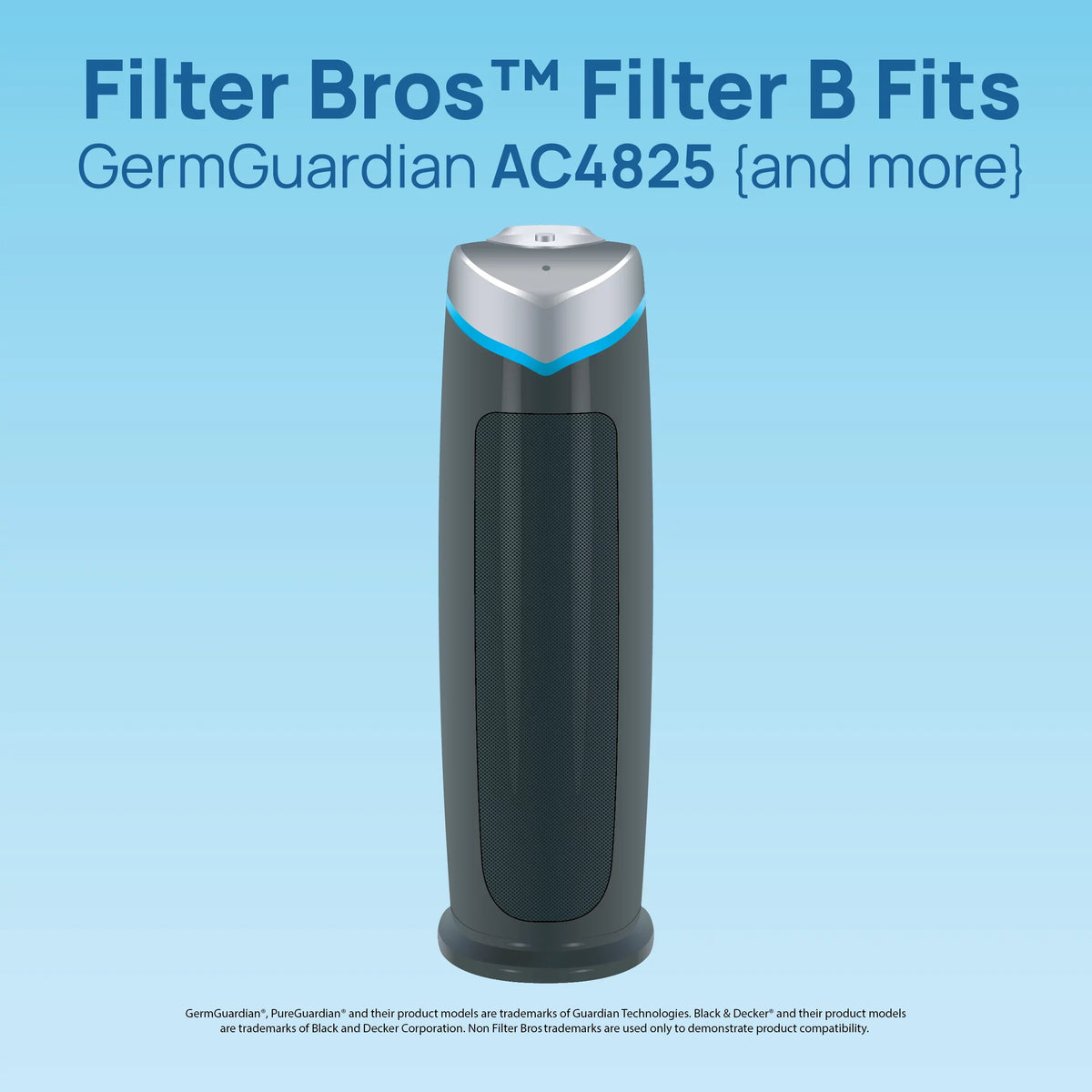 Filter Bros HEPA Filter B Replacement Compatible With GermGuardian FLT48252PK - AC4825, AC4870, AC4825DLX, Home Air Cleaner Guardian Purifiers with Technologies, AC4900CA, CDAP4500BCA, and CDAP4500WCA