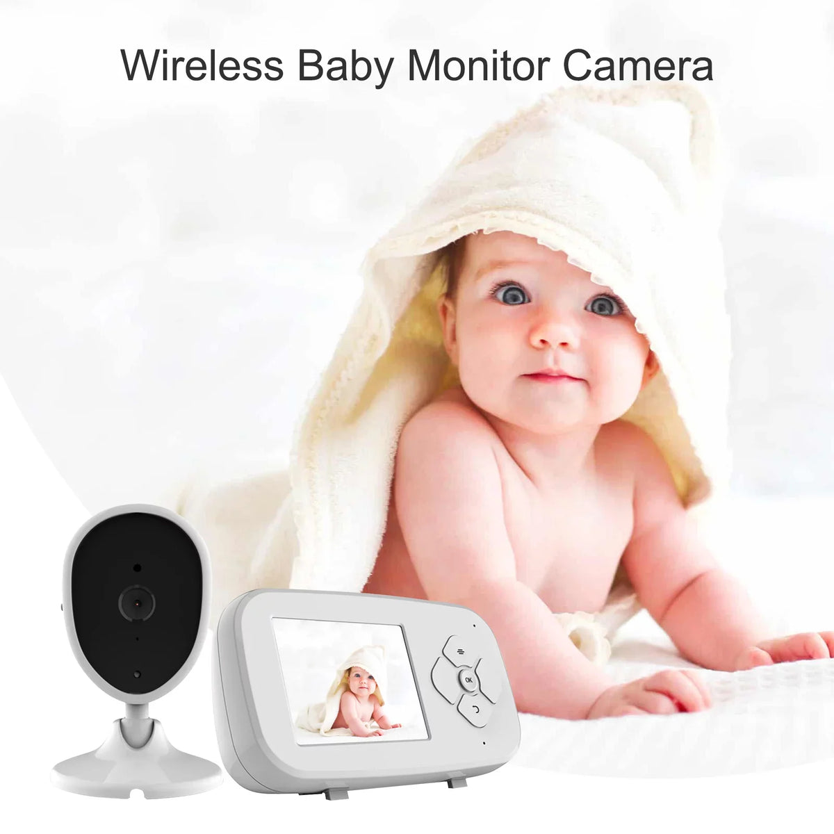 Arealer Wireless Monitor Video Monitor for Monitor with 2.8 Inch TFT LCD Display Room Detection IR Functions Built-in Lullabies