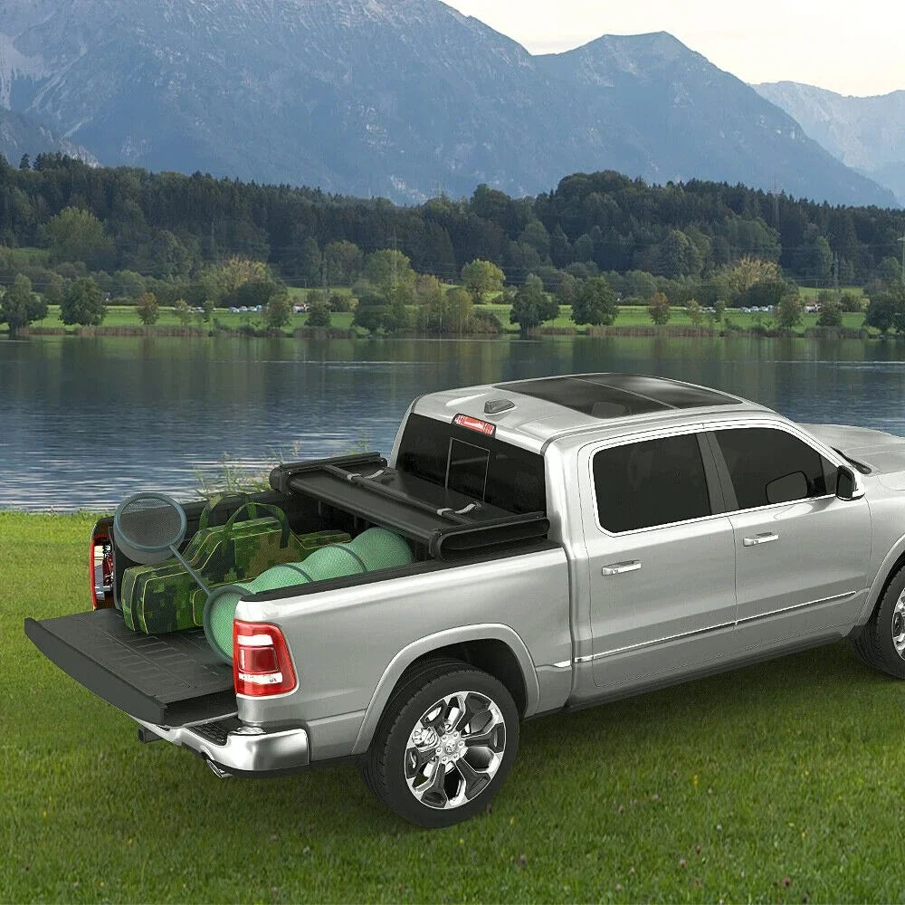 Ledkingdomus 6.4 ft Bed Soft Tri-Fold Truck Bed Tonneau Cover for 2019-2023 Ram 1500 Without Rambox