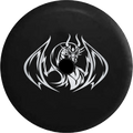 2018 2019 Wrangler JL Backup Camera Brushed Steel Tribal Dragon Silver Spare Tire Cover for Jeep RV 33 Inch