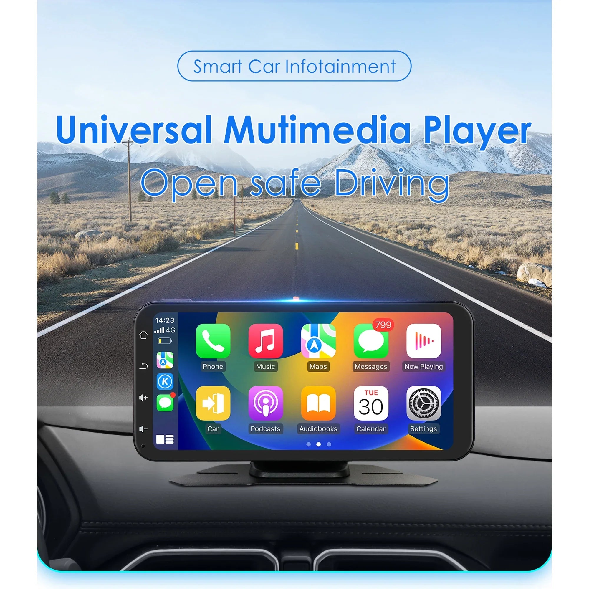 Hizpo GPS Navigation Bluetooth 6.25 Inch Display 360° Adjustable FM Car Radio Stereo Head Unit Receiver With Carplay Android Auto And Backup Camera