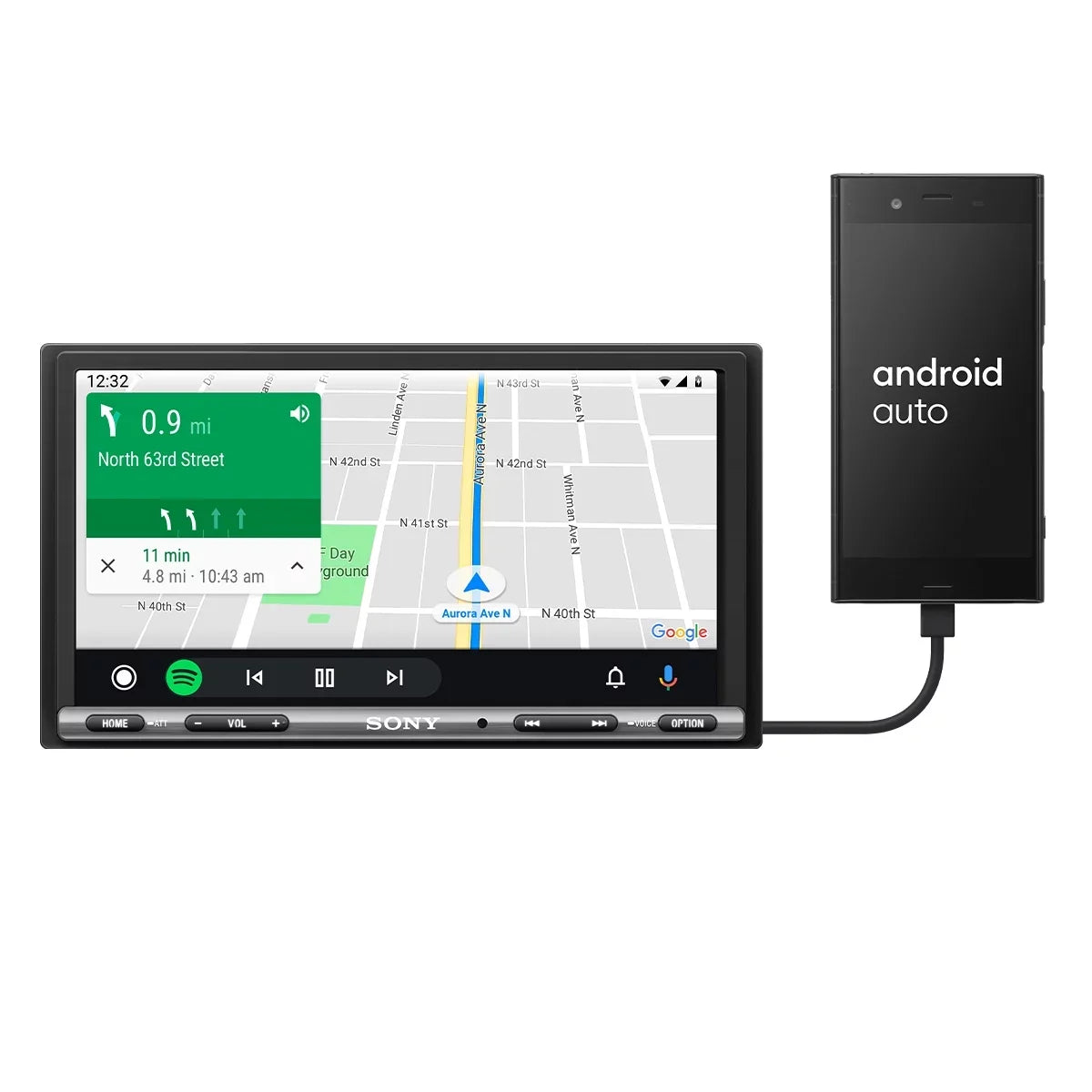 Mobile XAV-AX3200 6.95" Bluetooth Media Receiver with CarPlay and Android Auto