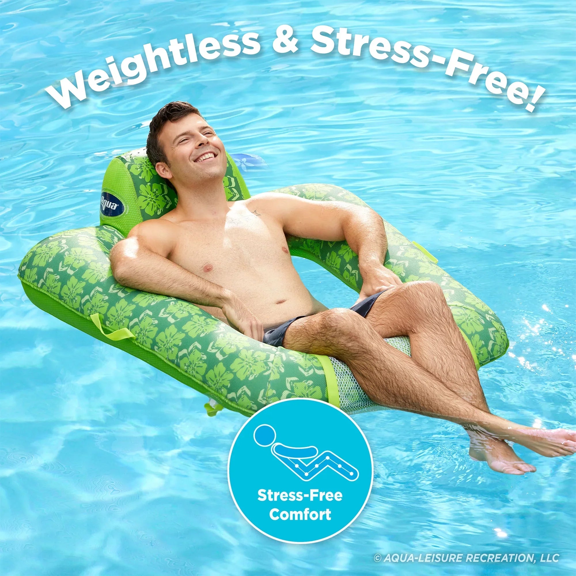 Aqua Leisure Campania 2in1 Lounger, Floral & Zero Gravity Pool Float