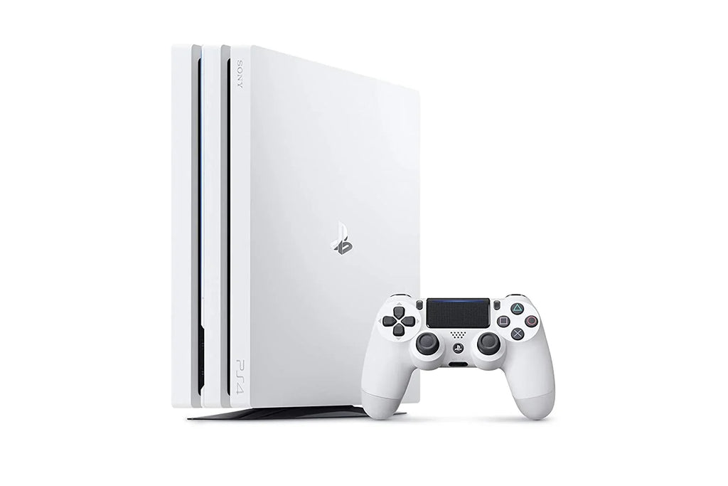 PlayStation 4 Original 500GB Matte White Gaming Console With 2 Controller + G9 Earbuds With Microphone BOLT AXTION Bundle Pre-owned