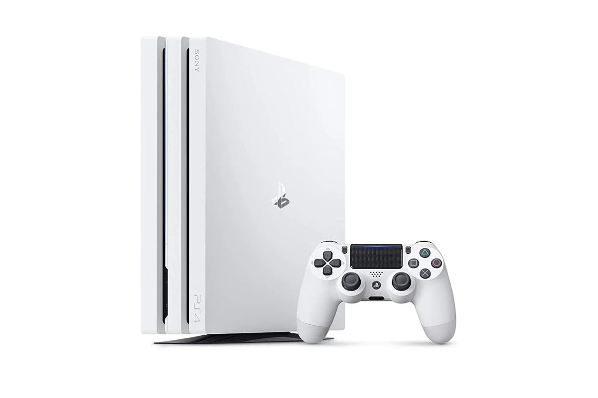 PlayStation 4 Original 500GB Matte White Gaming Console With 2 Controller + G9 Earbuds With Microphone BOLT AXTION Bundle Pre-owned