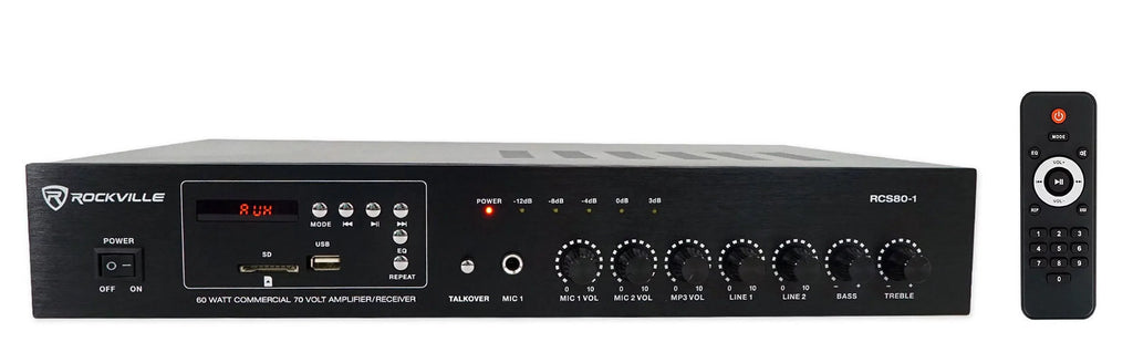 (2) JBL CONTROL 85M 5.25" Commercial 70v Outdoor Landscape Speakers+Amplifier