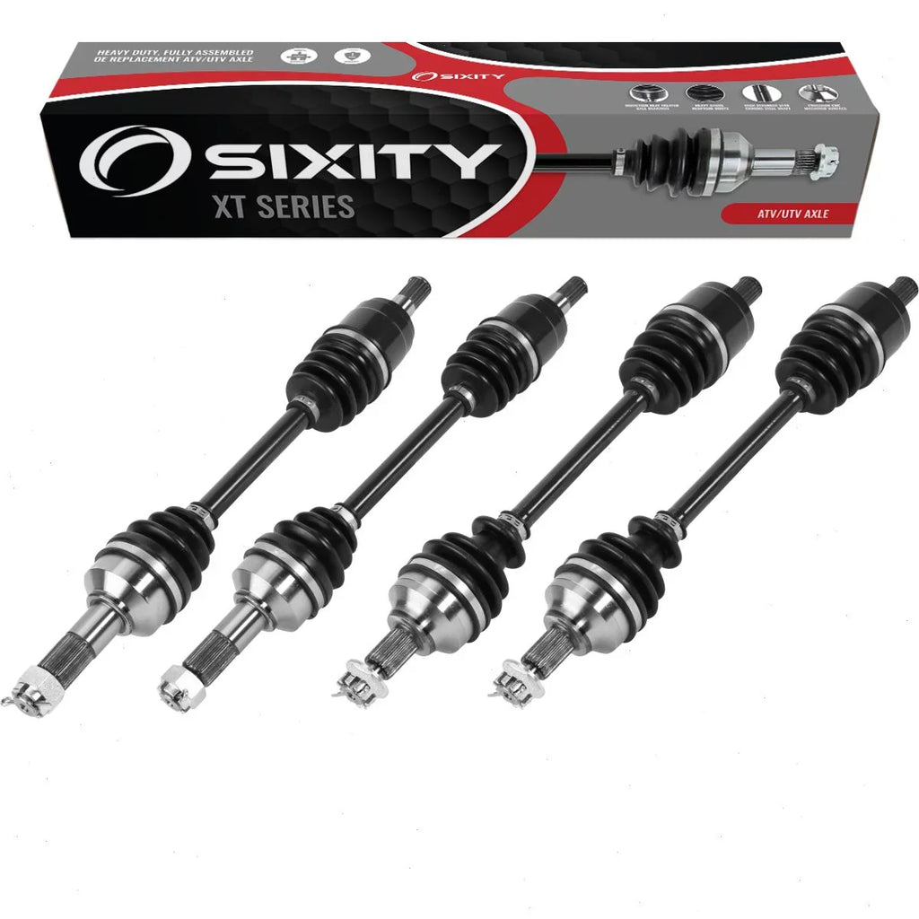 4 pc Sixity XT Front Rear Left Right Axles compatible with Honda TRX420FA5 FourTrax Rancher 4x4 Auto DCT IRS TRX420FA6 EPS 2015-2019