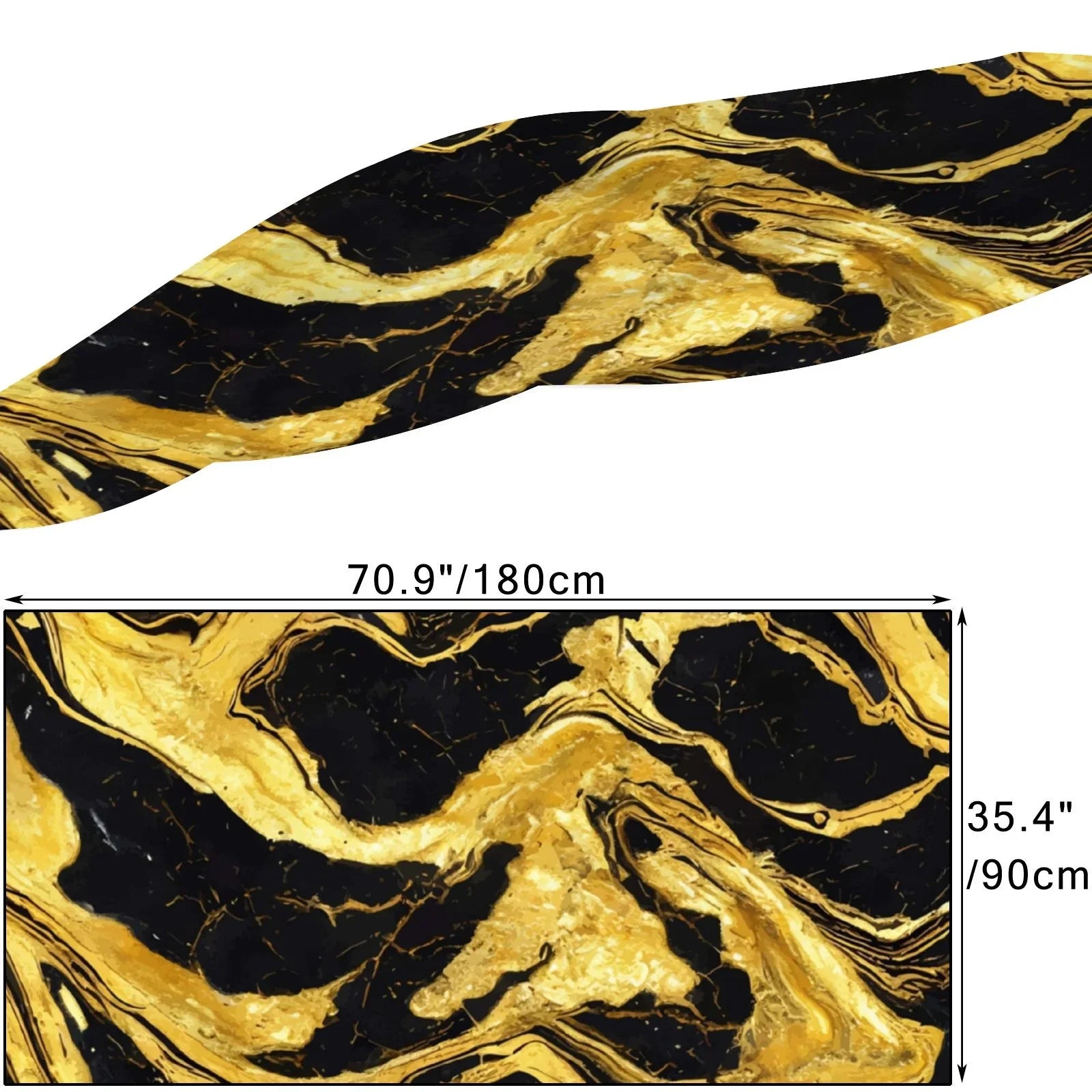 FREEAMG Golden Marble Silk Long Scarf for Women Large Oblong Monitor Shawls Wraps Neck Headscarf Hair Wraps Gift Packed