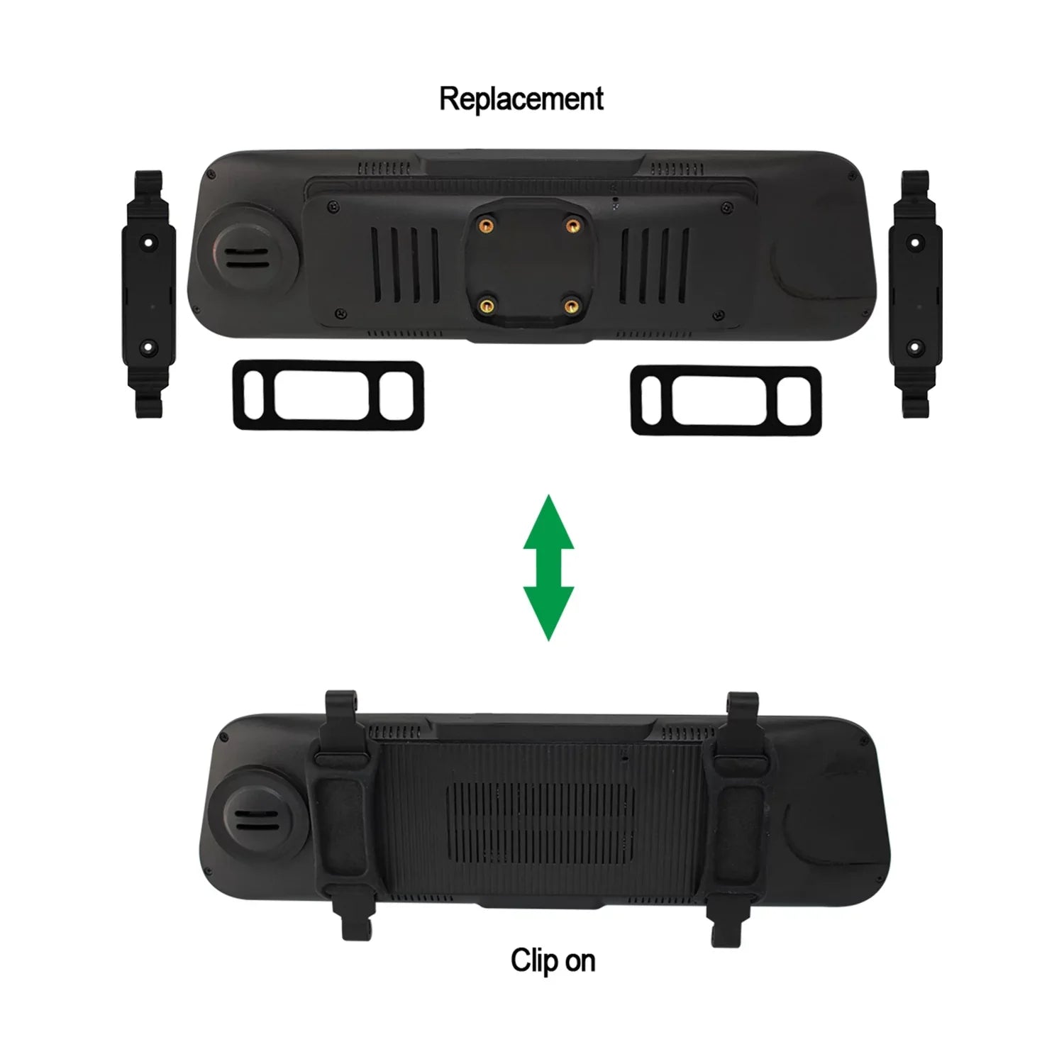 BOYO Vision VTM96M, - 9.6-In. Black, LCD Display Rearview Mirror Monitor with Dual Mounting Options, VTM96M
