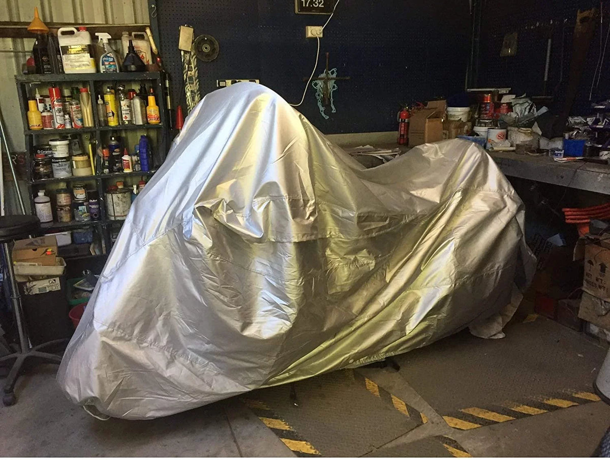 Weatherproof Motorcycle Cover Compatible With 2017 Moto Guzzi V7 Ii Stone Abs Grigio Intenso - Outdoor & Indoor - Protect From Rain Liquid Snow, Sun - Securing Straps - Sturdy Material - Storage Bag
