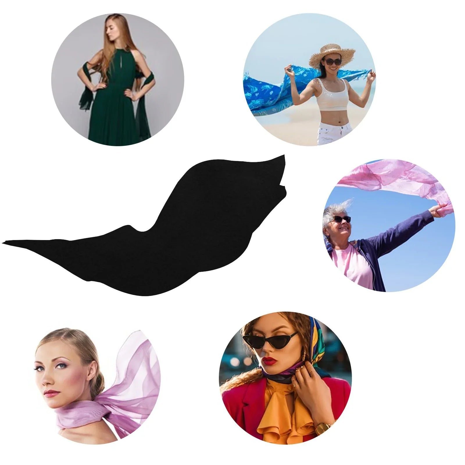 FREEAMG Blank Blackboard Wall Silk Long Scarf for Women Large Oblong Monitor Shawls Wraps Neck Headscarf Hair Wraps Gift Packed