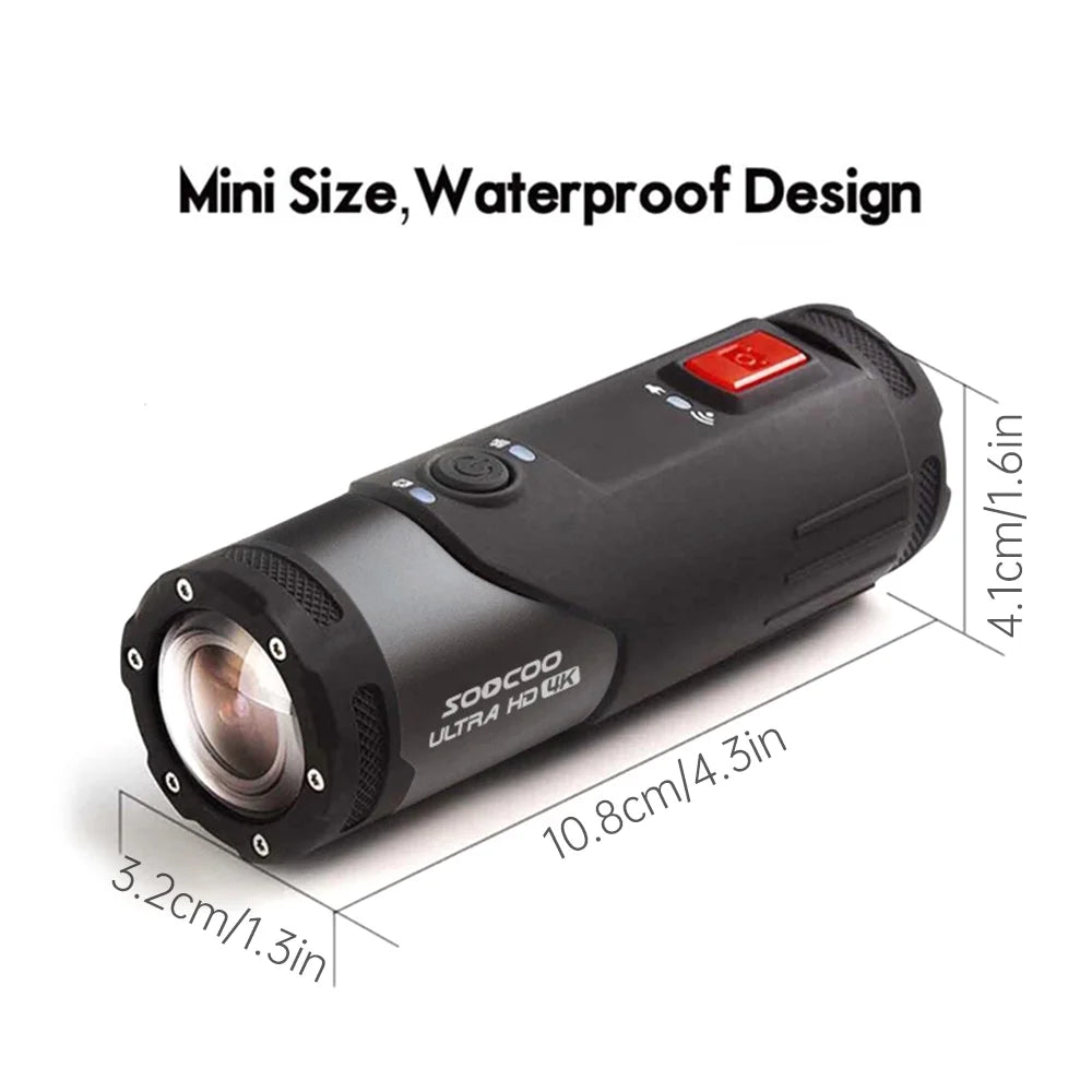SOOCOO 4K Helmet Camera, Liquid WiFi APP Head mounted Camera