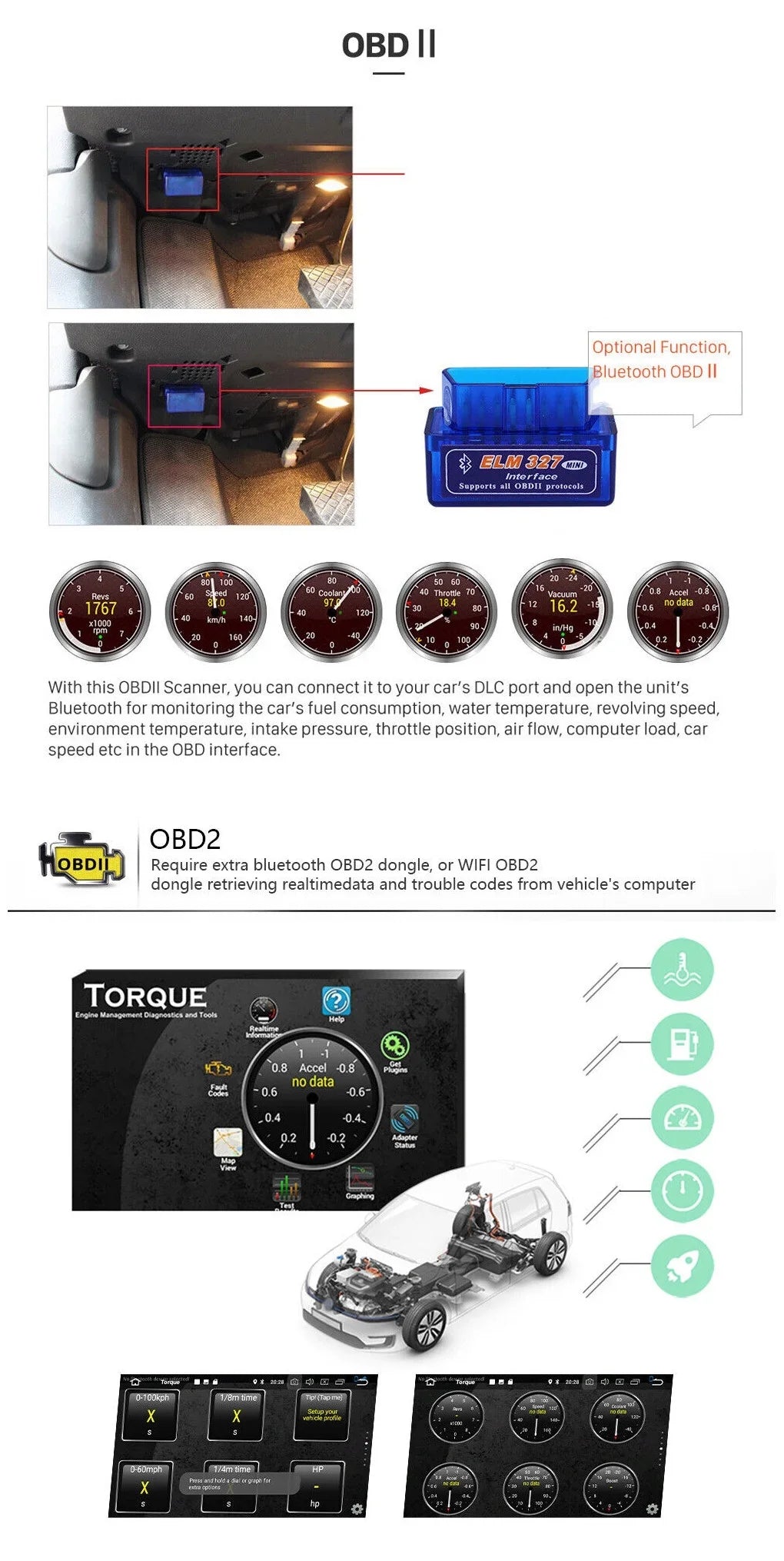 Android 2+32GB Car Stereo Wireless Carplay Android Auto Double Din Radio 9" 1280*720 IPS Monitor WiFi GPS Navigation Bluetooth USB FM/RDS Receiver AHD Backup Camera