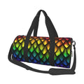Coaee Dragon Scales Large Capacity Travel Luggage Bag Cylinder Gym Bag Fluid Sports Bag with Pocket and Compartment