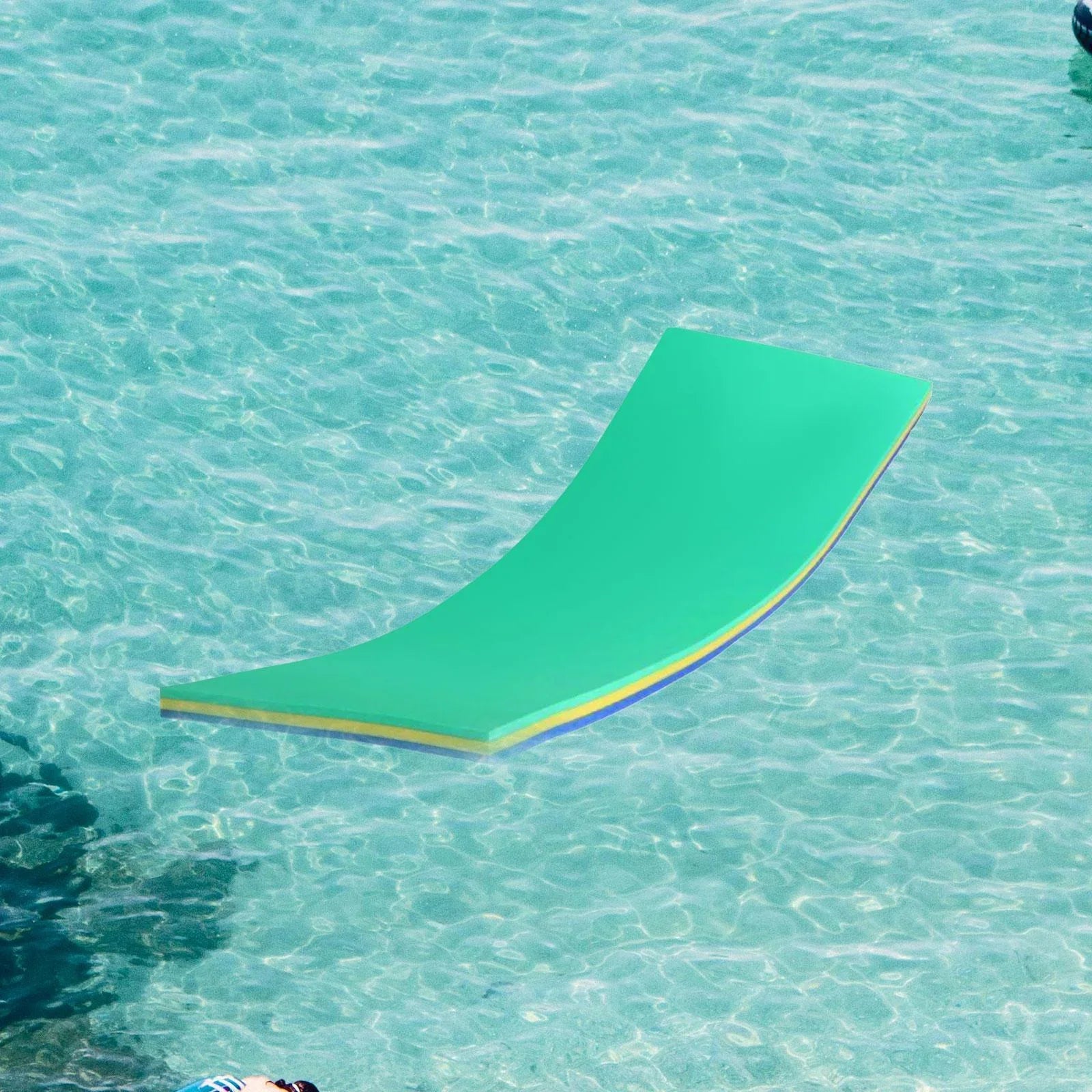 GARENDE Fluid Mat 3 Layer Raft for Pool Relaxing Tear Resistant Floats Yellow