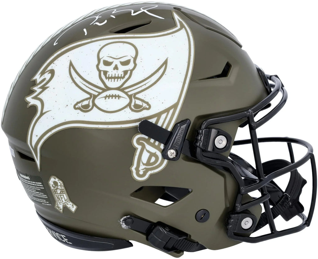 Tom Brady Tampa Bay Buccaneers Autographed Riddell 2022 Salute To Service Speed Flex Authentic Helmet - Fanatics Authentic Certified