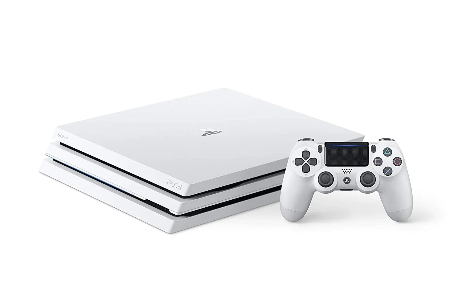 PlayStation 4 Original 500GB Matte White Gaming Console With 2 Controller + G9 Earbuds With Microphone BOLT AXTION Bundle Pre-owned