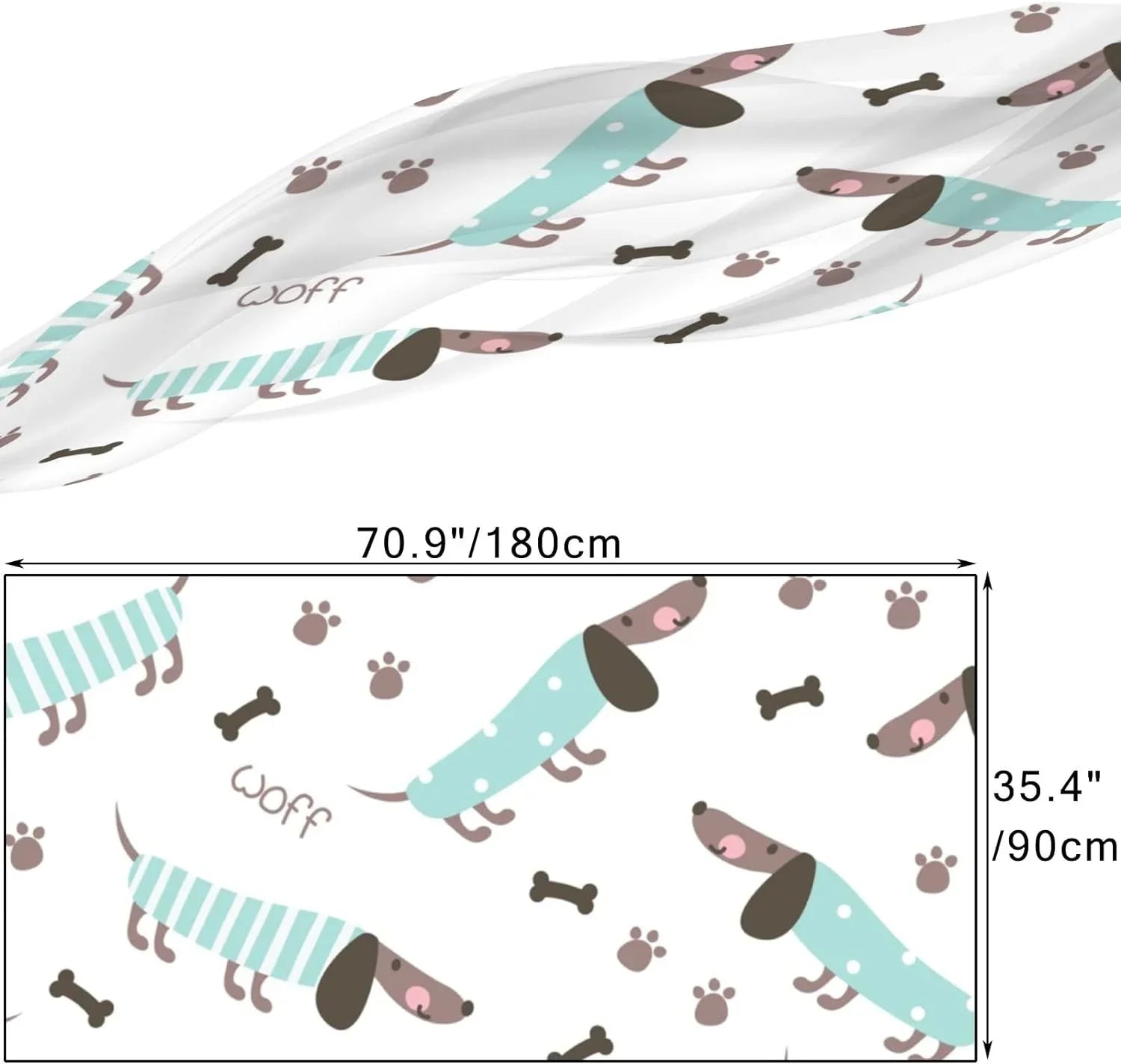 Hyjoy Dachshunds And Bones Long Silk Neck Scarf Lightweight Shawl Wrap Scarves for Women Girls