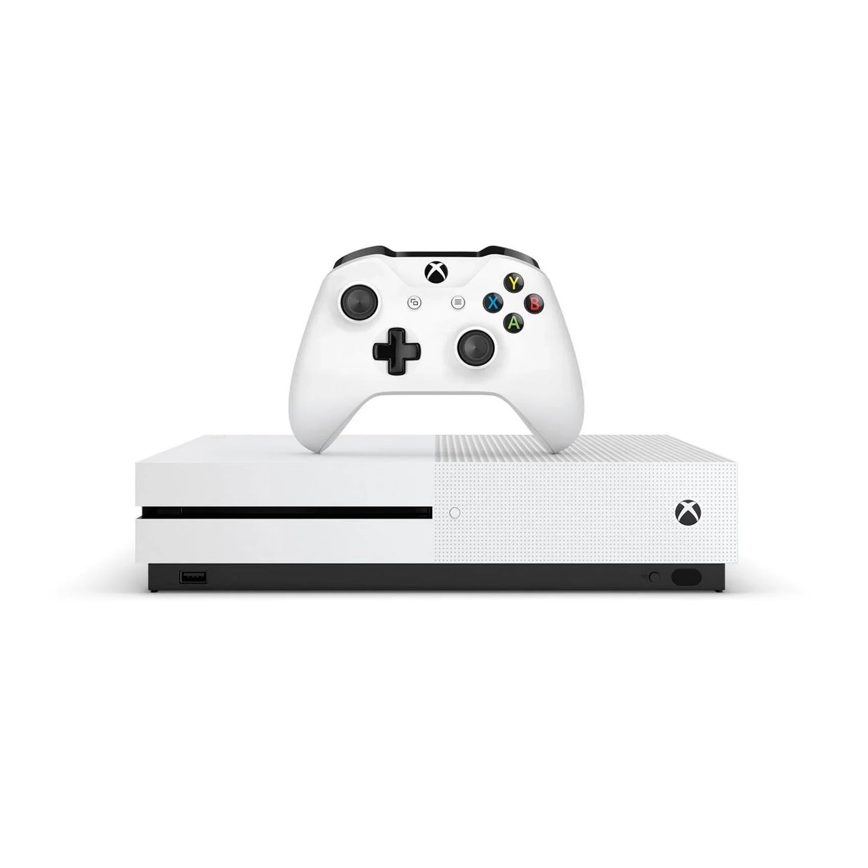 Xbox One S 1TB with 2 Controller, 4K Ultra HD White with BOLT AXTION Cleaning Kit HDMI Bundle Like New