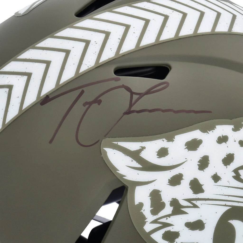 Trevor Lawrence Jacksonville Jaguars Autographed Riddell 2022 Salute To Service Speed Authentic Helmet