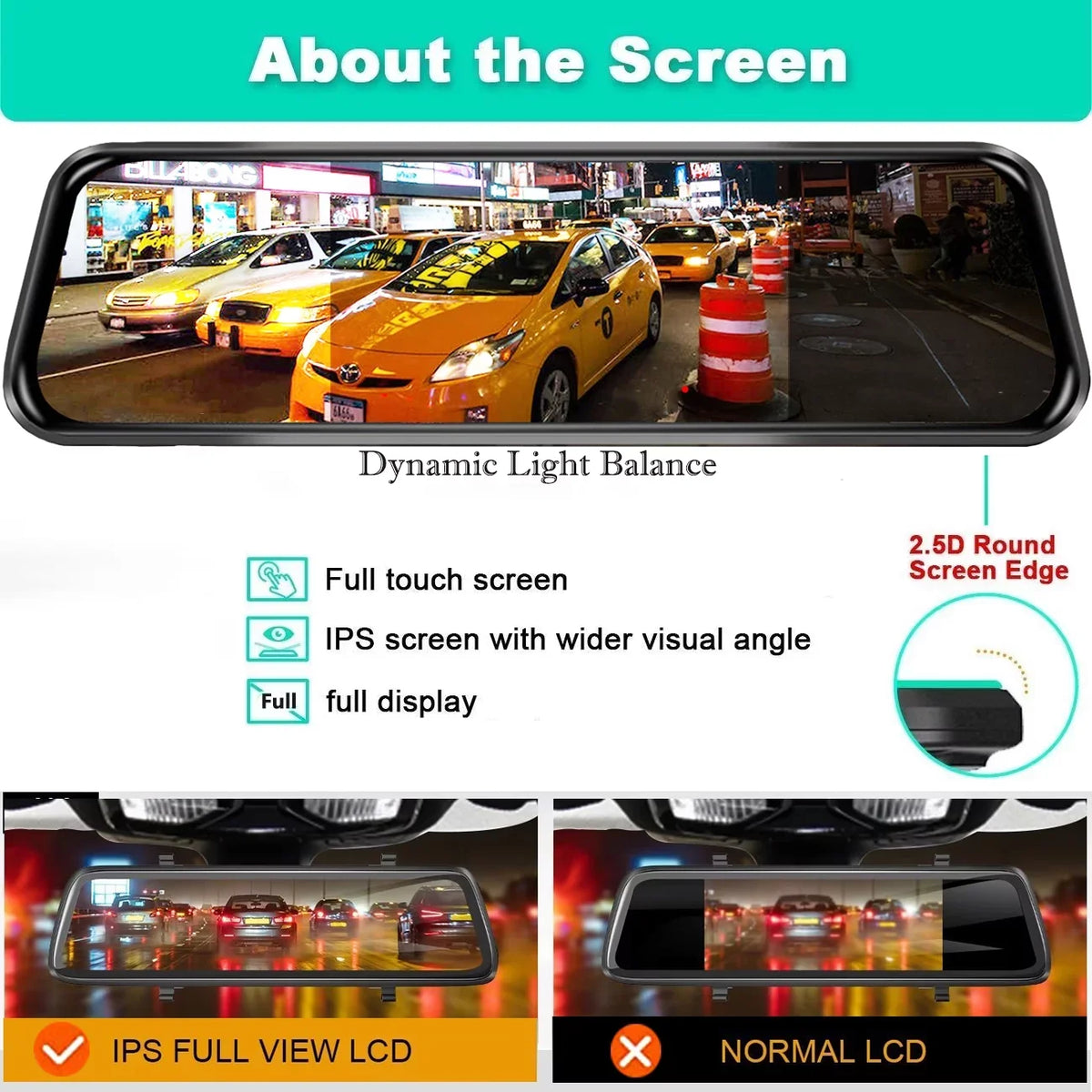 Erago Rear View Mirror Camera Kit:Rear view mirror dash cam Front and Rear FHD 1080P for Car with 10" Full Touch Display Fluid Backup WDR Camera, Night Vision, G-Sensor, Parking Moniter