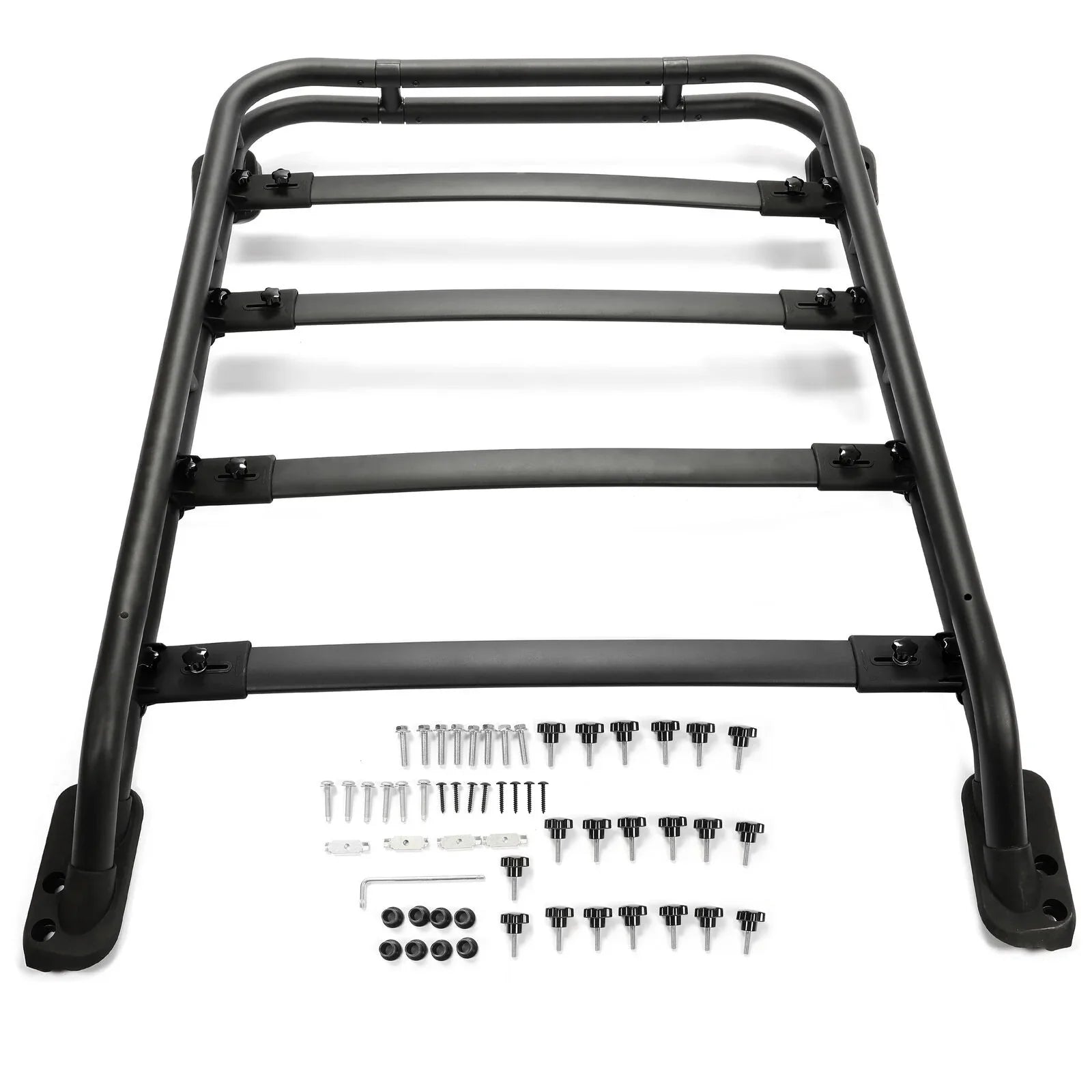 Roof Rack Basket Compatible with 2010-2023 Toyota 4Runner Rooftop Luggage Cargo Carrier Extra Bar Black Powder Coated Aluminum