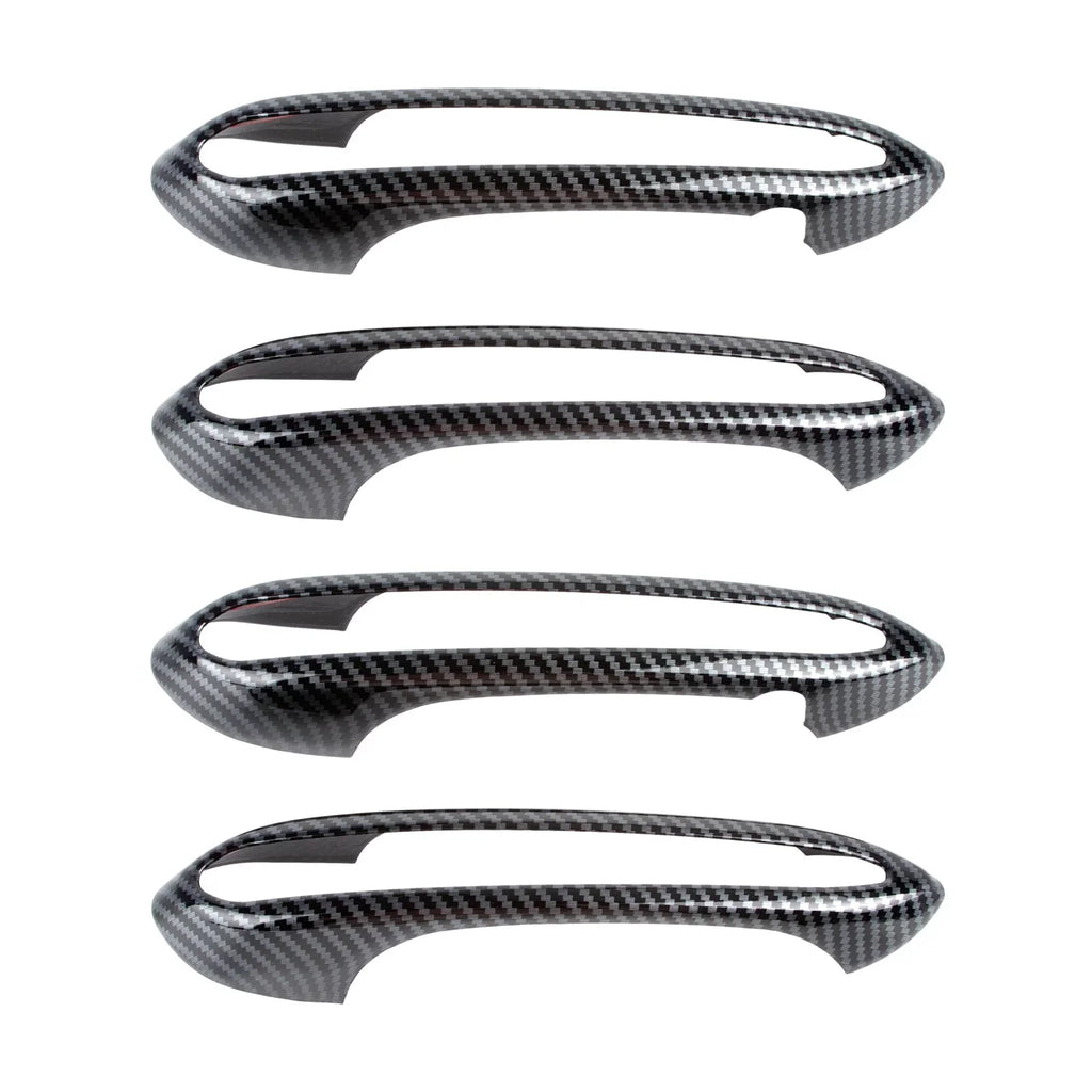 Xotic Tech 1 Set (4 pieces) Exterior Door Handle Surround Cover trims, Carbon Fiber Style, Compatible with BMW 5 Series G30 2018-up