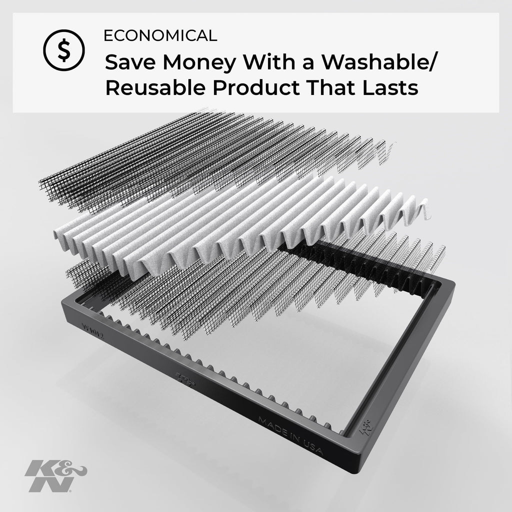 K&N Cabin Air Filter: Washable and Reusable: Designed For Select 2005-2014 Ford Mustang Vehicle Models, VF2020