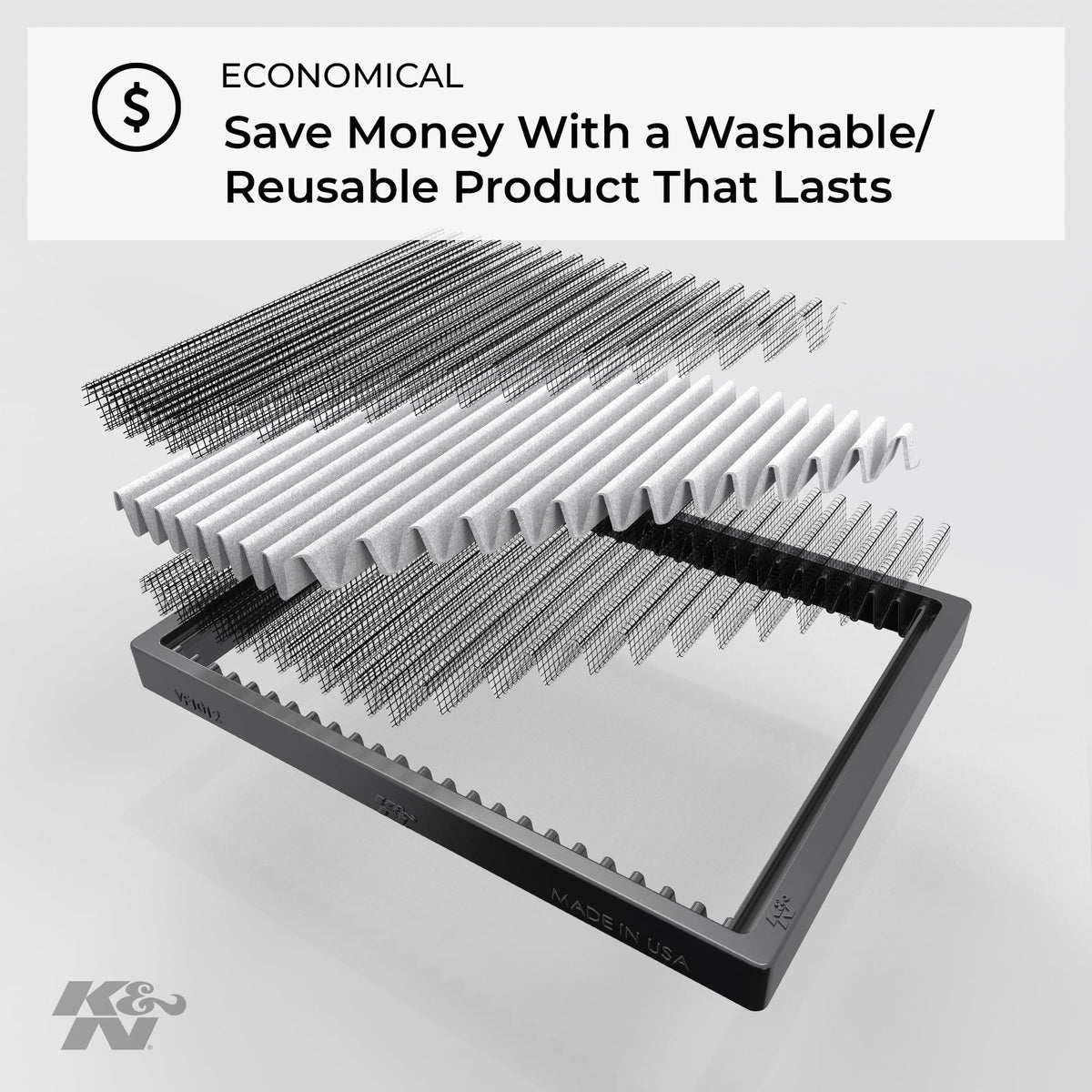 K&N Cabin Air Filter: Washable and Reusable: Designed For Select 2005-2014 Ford Mustang Vehicle Models, VF2020