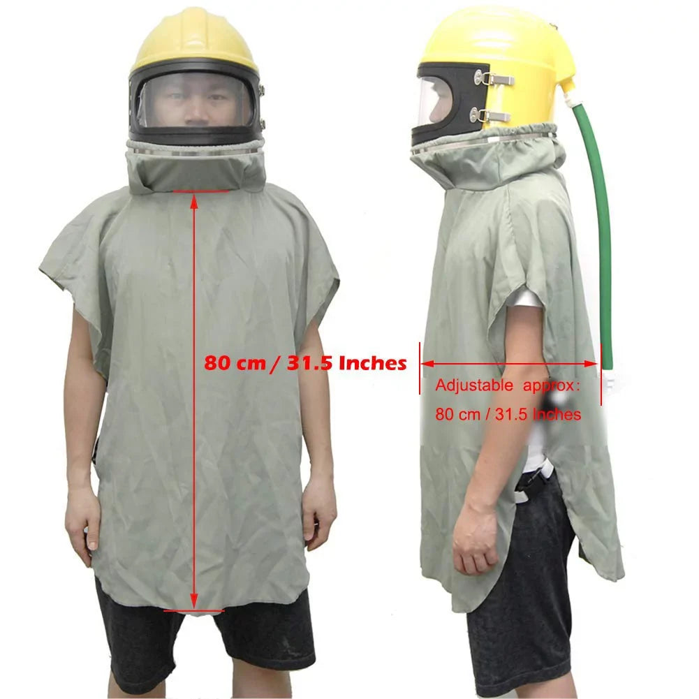 AIR FED Supplied Safety Sandblast Helmet Sand Blast Hood Protector Yellow