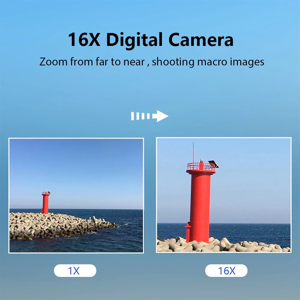 Andoer Portable 1080P Digital Video Camcorder 44MP Auto Focus 2.5 IPS Monitor 16X Digital Zoom -shake Face Detect Smile Capture with 32GB Memory 2pcs Batteries Christmas Gift for Teens